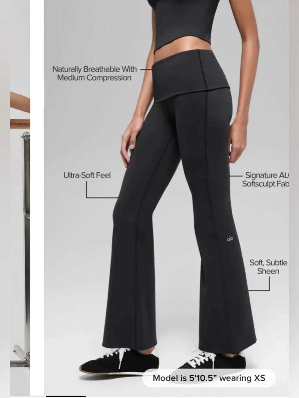 ALO Softsculpt 7/8 Foldover Flare Legging - Picture 2 of 8